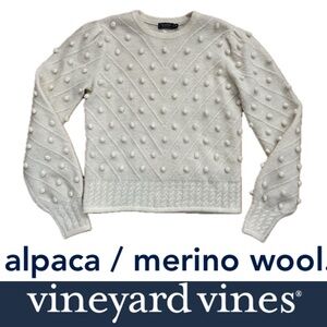 🍿Popcorn Chevron + Cable Knit Crewneck vineyard vines Sweater merino & alpaca